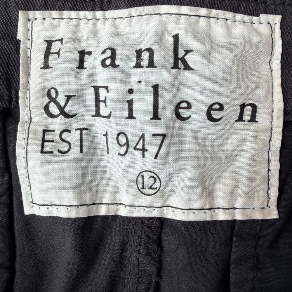 Frank & Eileen Wicklow Washed Black Italian Chino Raw Hem Crop Pants 12 Gray - Picture 5 of 7